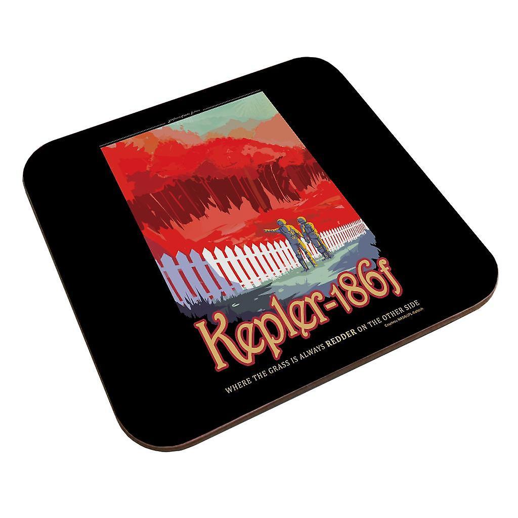 NASA Kelper 186f Interplanetary Travel Poster Coaster Black 9 x 9 cm