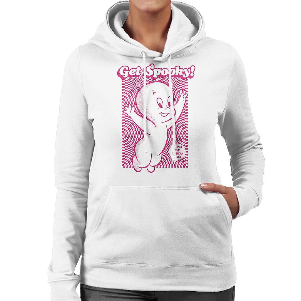 Casper The Friendly Ghost Get Spooky Women's Hooded Sweatshirt White X-Large