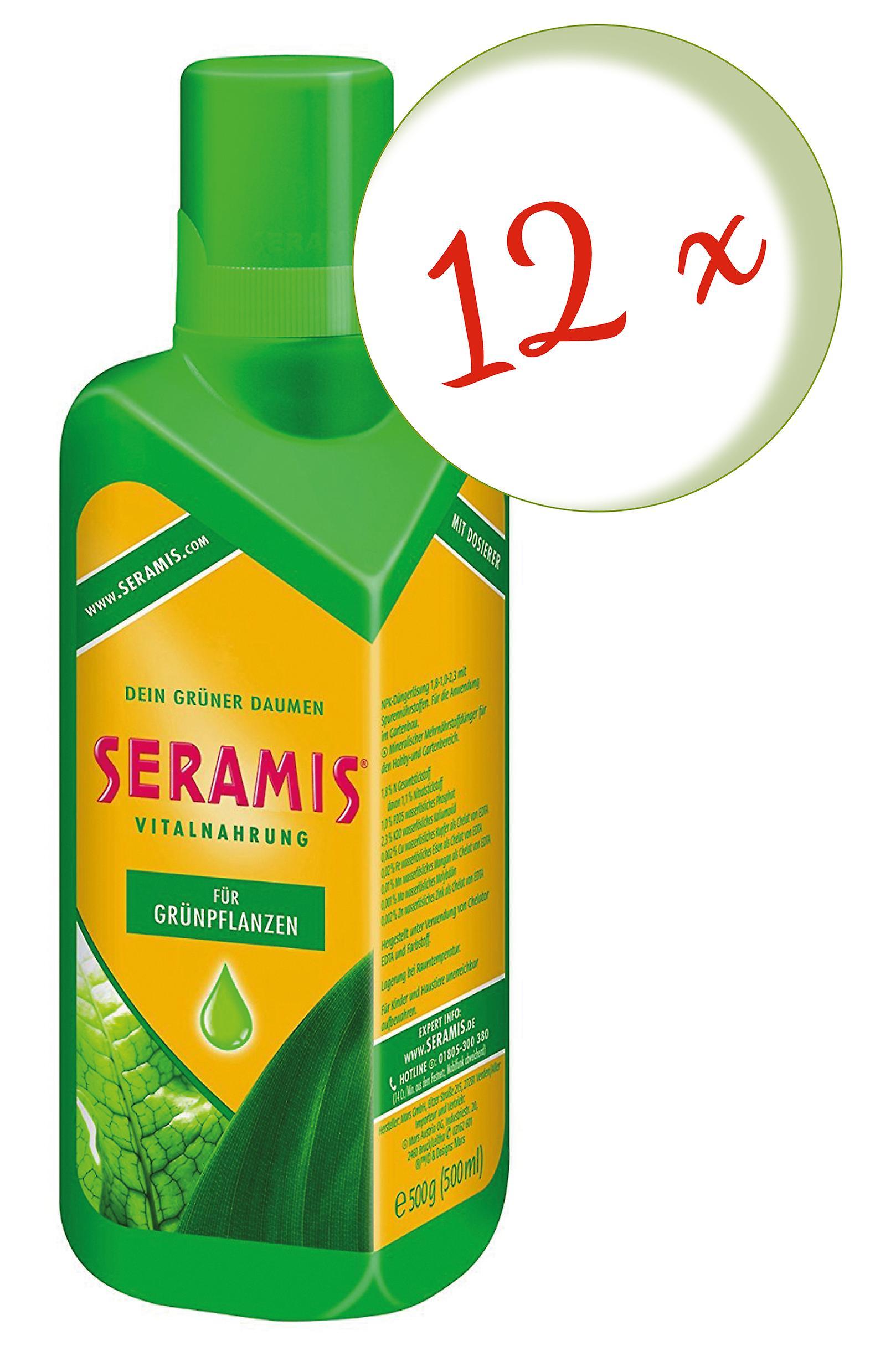 12 x SERAMIS® vital food for green plants and palm trees, 500 ml