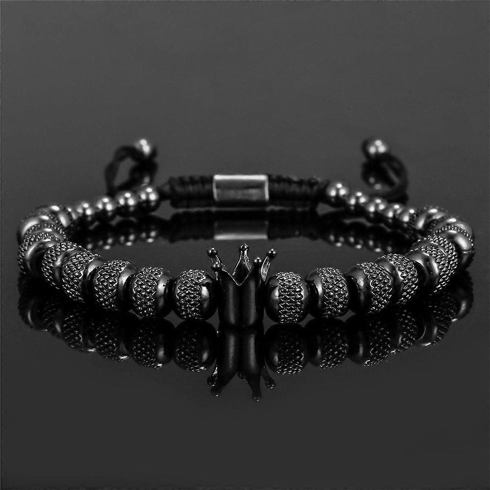 Shanxi Shuishuidiansan Trading To My Man Bracelet- Straighten Your Crown Compatible With Boyfriend Husband, Adjustable Bead color 1