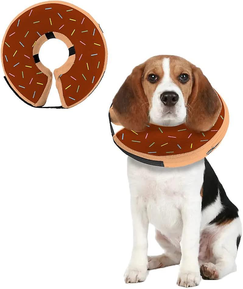 Kaise Dog Donut Collar Protective Inflatable Dog Cones For Large Dogs, Cats Dogs M chocolate