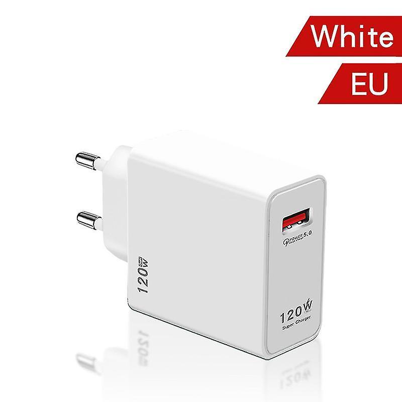 Unbrand 120w Fast Charging Usb Charger Power Adapter For Iphone Xiaomi Samsung White EU