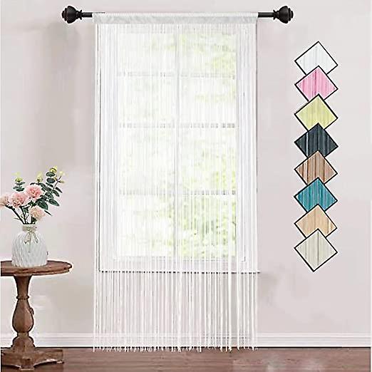 Phwj Thin Rope Door Curtain With Silver Thread (white, 100 * 200cm), Single Door Curtain For Dense Decoration