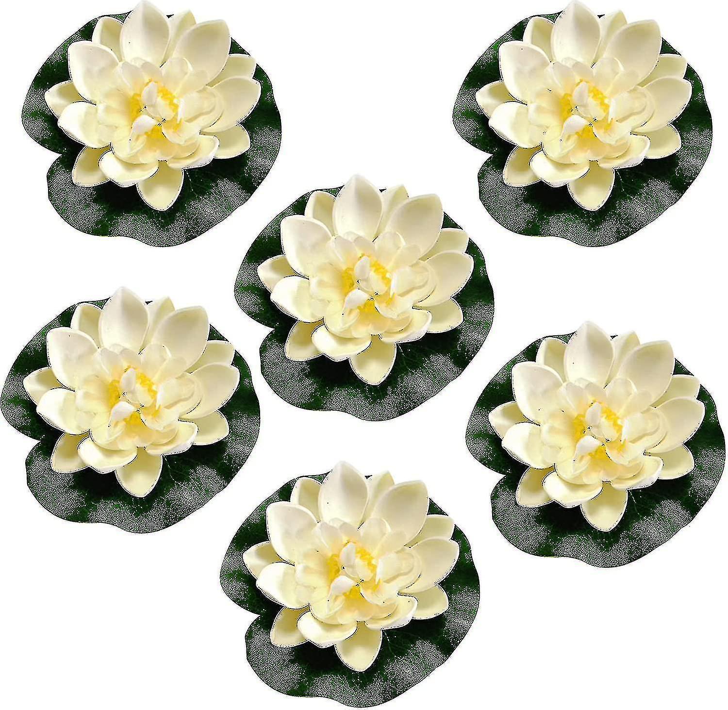 Manchalk 6 Pack Floating Flowers, Lotus Water Lilies, Artificial Water Lilies, Floating Water Lilies