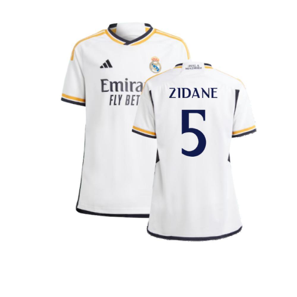 Adidas 2023-2024 Real Madrid Home Shirt (Kids) (Zidane 5) White 15/16 Years - 34-36 inch