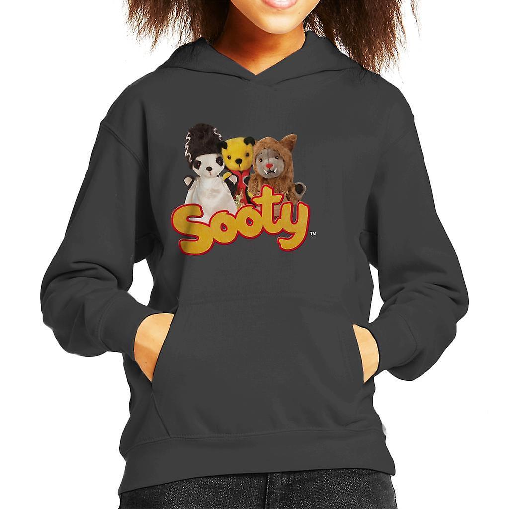 Sooty Halloween Spooky Trio Kid's Hooded Sweatshirt Charcoal Large (9-11 yrs)