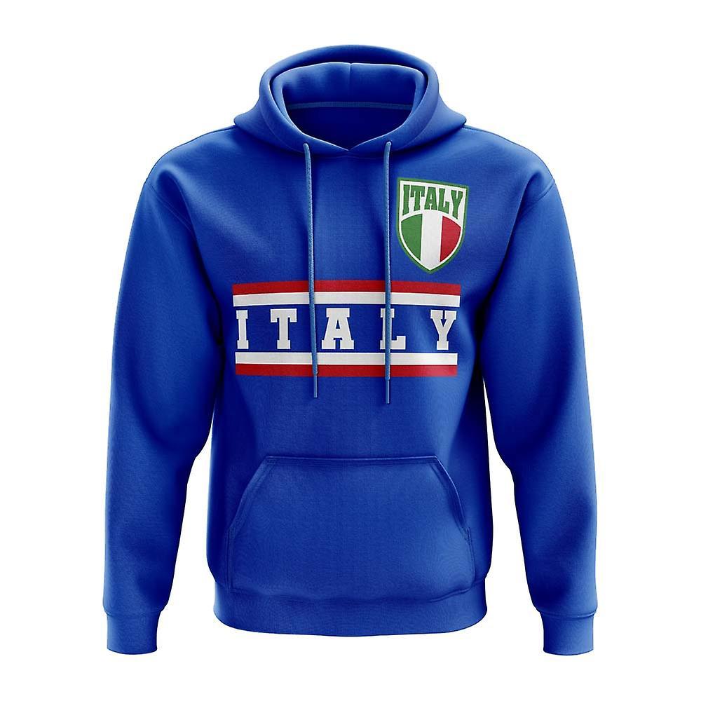 UKSoccerShop Italy Core Football Country Hoody (Blue) Womens XL (Size 16 - 40 inch Chest)