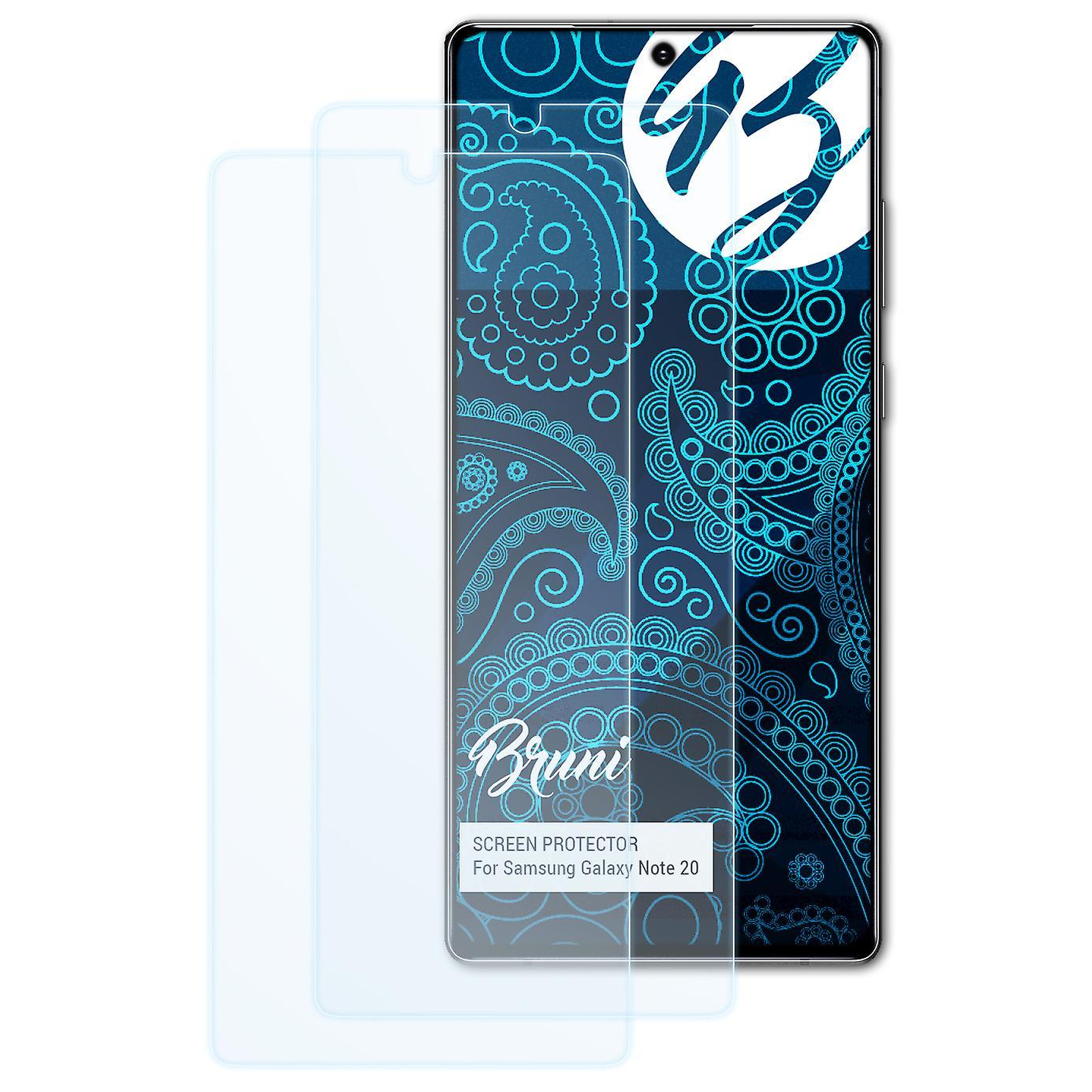 Bruni 2x protective film compatible with Samsung Galaxy Note 20 film clear