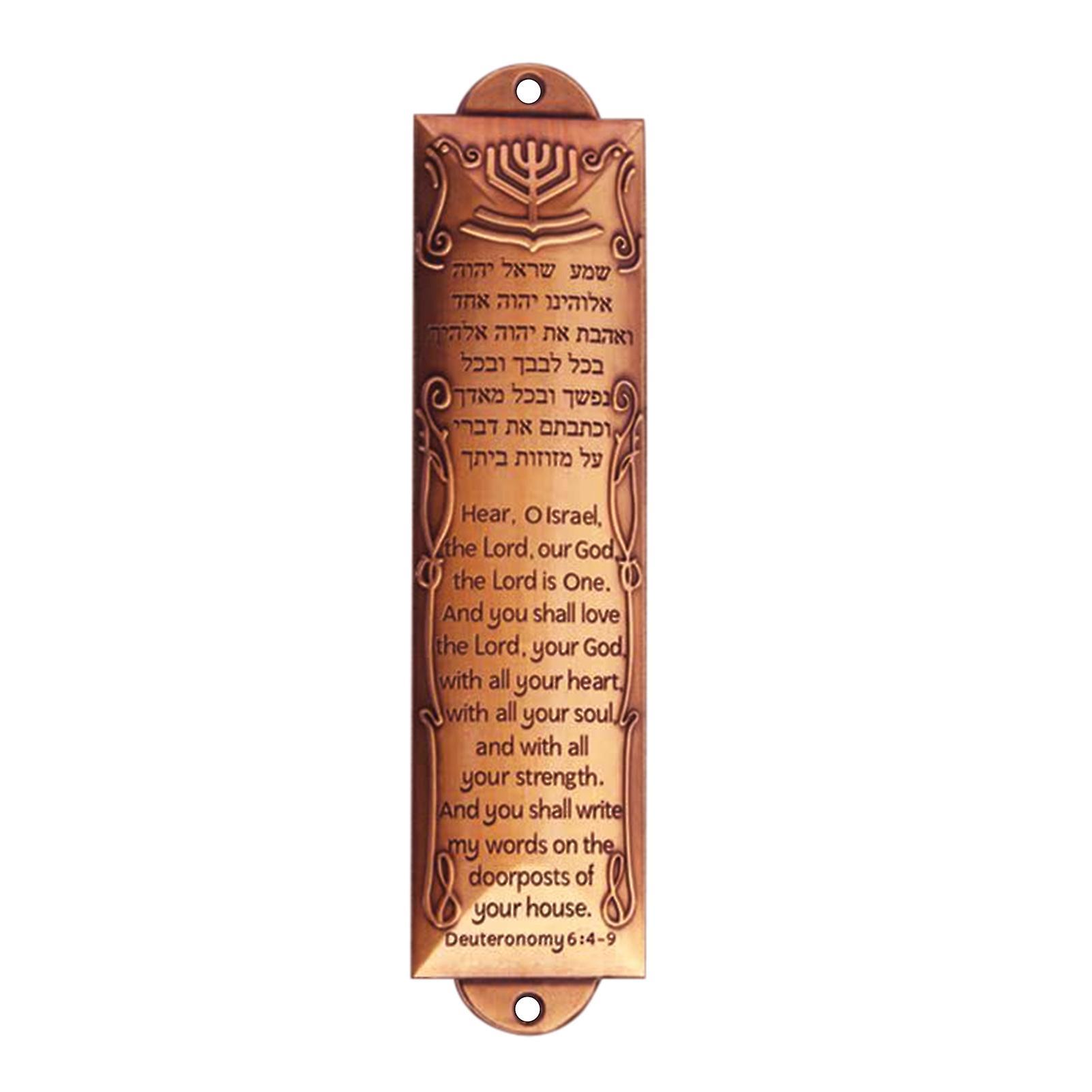 Naievear Door Mezuzah Rustproof Corrosion Resistant Metal Jewish Mezuza Plaque Door Window Decoration Blessing Gift Bronze