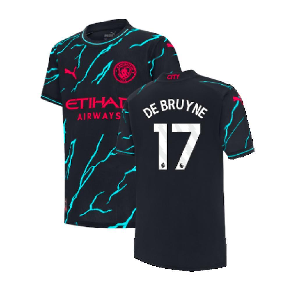 Puma 2023-2024 Man City Third Shirt (Kids) (DE BRUYNE 17) Navy 13/14 Years - 32-34 inch Chest