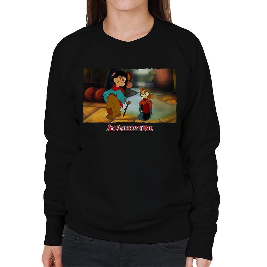 An American Tail Fieval And Tony Strolling Women's Sweatshirt Black X-Large