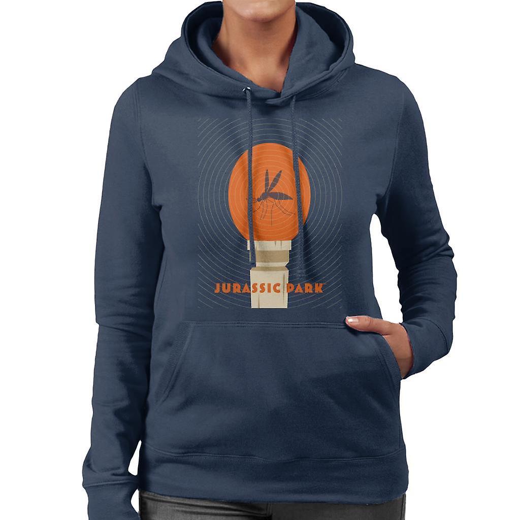 Jurassic Park Mosquito In Amber Women's Hooded Sweatshirt Navy Blue Small