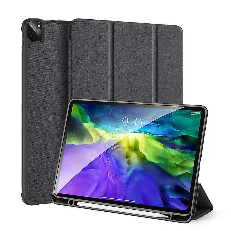 Frusde For iPad Pro 13 Inch 2024 Case, PU Leather and Slim Hard PC Frame Shockproof Protective Cover with Trifold Stand, Auto Wake/Sleep Black