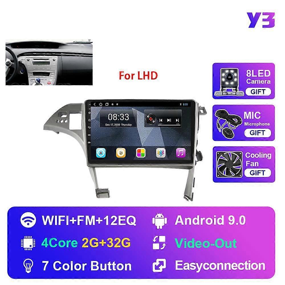 Redkid For Toyota Prius XW30 2009 - 2015 Android 10 Car Radio Audio Stereo Multimedia 2din Video Audio Player GPS  Carplay DVD Y3 2G 32G LHD