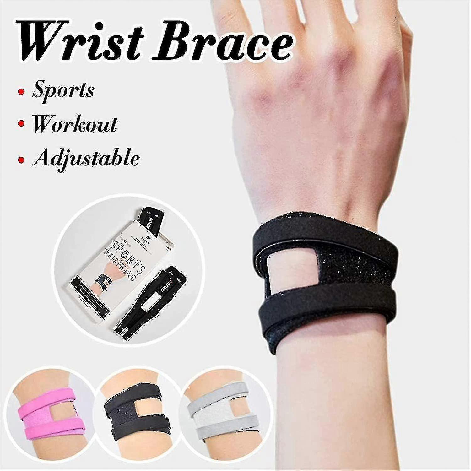 Qin 2PCS Wrist Band for Tfcc Tear, Adjustable 2PCS Wrist Band/Brace/Bandage for Triangular Fibrocartilage Injury, Ulna grey