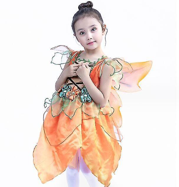 Zhuopai Orange Fairy Children's Princess Dress With Wings L