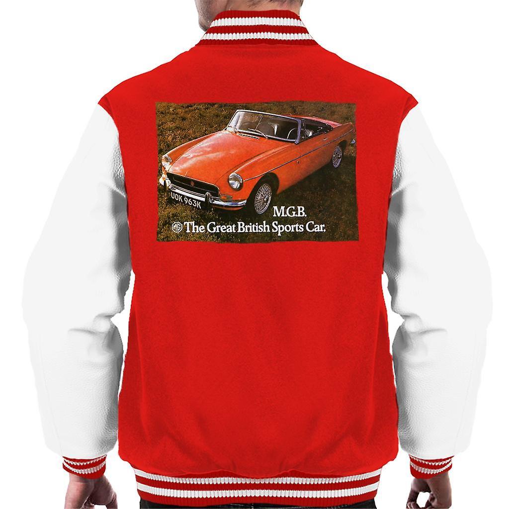 MG The Great British Sports Car British Motor Heritage Men's Varsity Jacket Red/White Medium