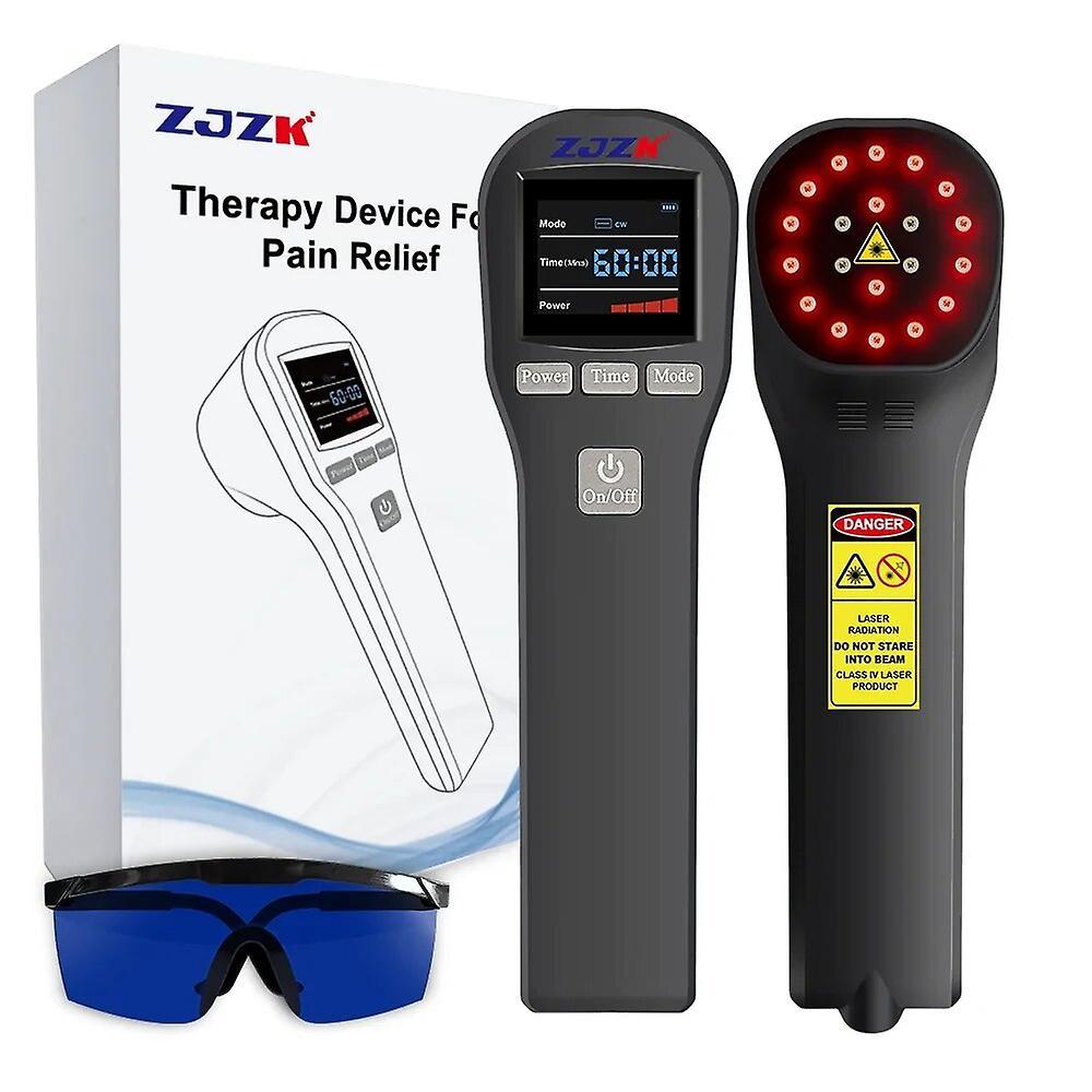 Jimonzi ZJZK Laser for Dog Therapy 4808nm +16650nm Cold Laser Therapy Equipment for Wound Healing Sport Injury Physiotherapy Black 110V-AU