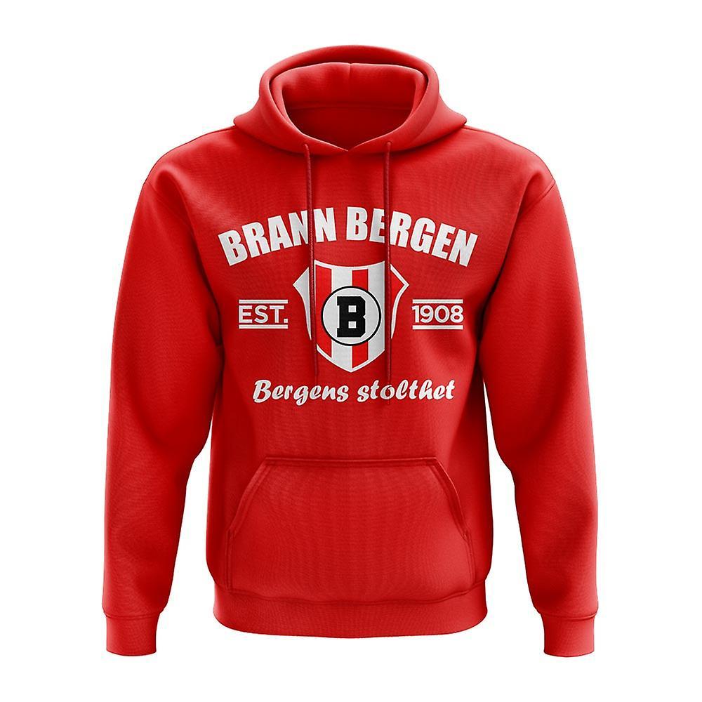 UKSoccerShop Brann Bergen Established Football Hoody (Red) XLB (12-13 Years)