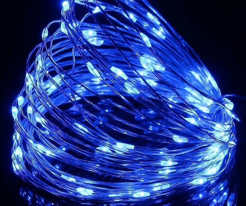 Slowmoose Dc 5v Usb Led String, Silver Wire, Waterproof - Fairy Light Garland Blue 20M 200LEDs