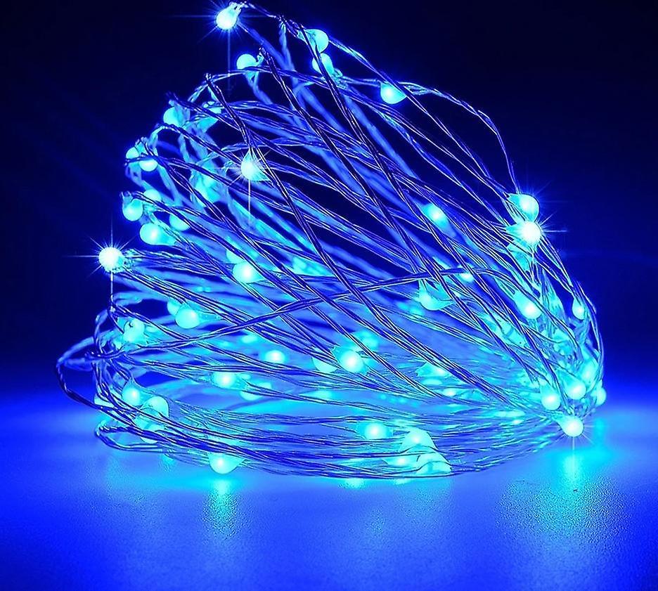 Slowmoose Usb & Battery Powered Waterproof Led String Lights Blue 3AA Battery powered