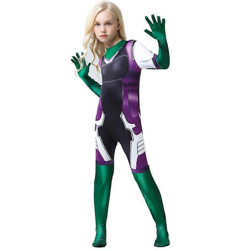 Hxetlv Female hulk cosplay jumpsuit cosplay Halloween child adult costume 140