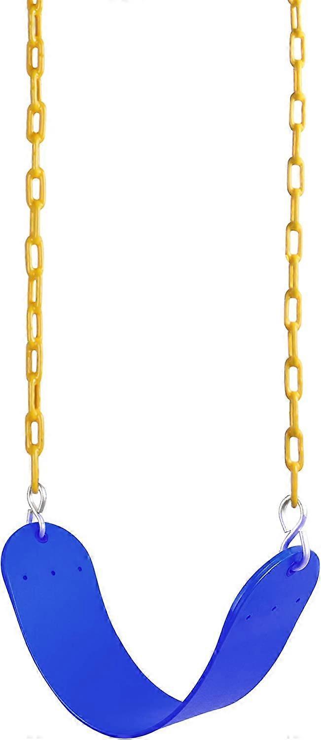 Augro Heavy Duty Swing Seat with 66" Plastic Coated Chain, Swing Kit Accessories Swing Seat Replacement (Blue)