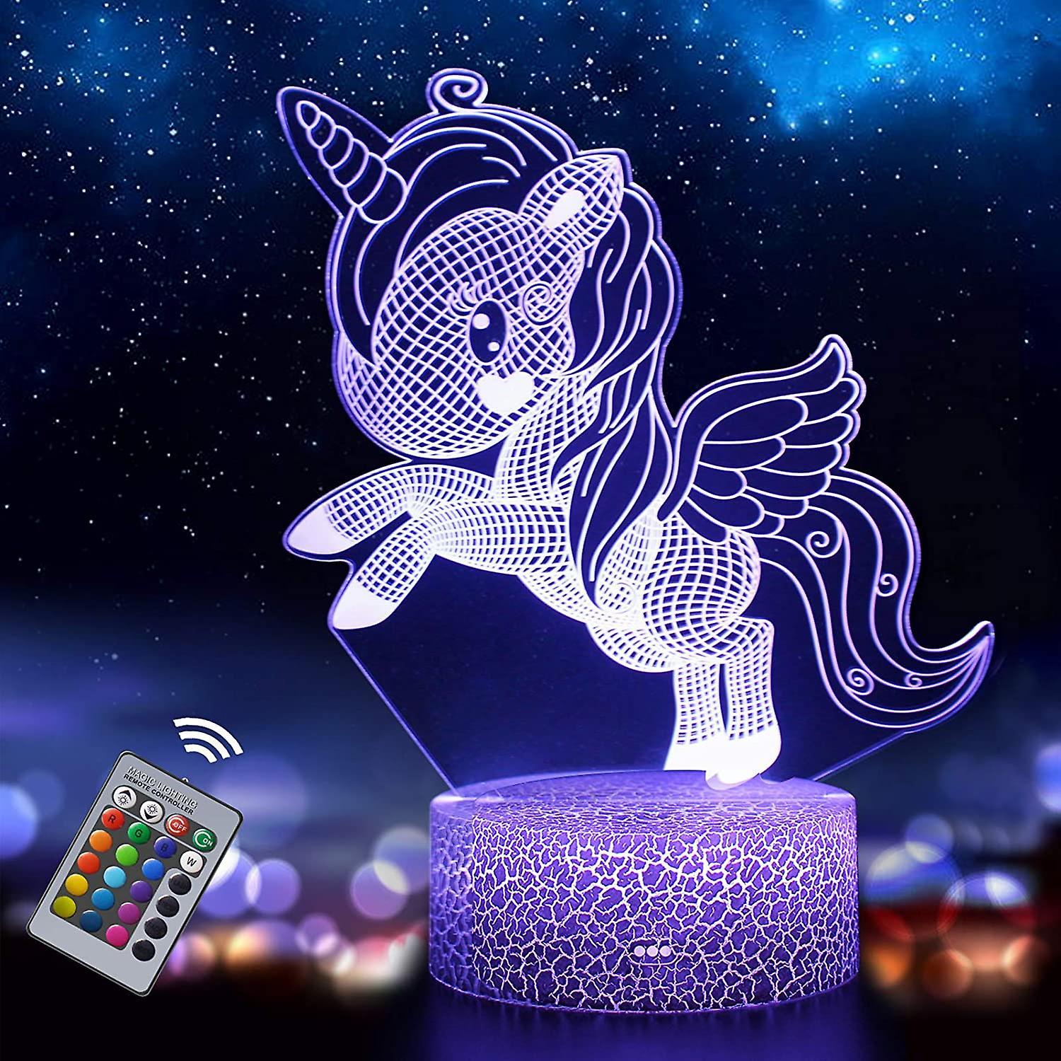 Piao Unicorn Cadeau, Children's Unicorn Veil, Unicorn Lamp, 16 Colors Different From 3d Unicorn Lamp