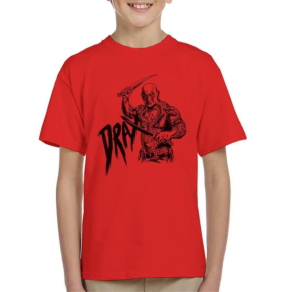 Marvel Guardians Of The Galaxy Vol 2 Drax The Destroyer Kid's T-Shirt Red Small (5-6 yrs)