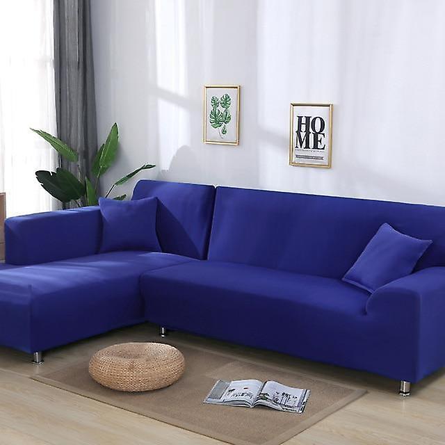 Slowmoose Solid Color Corner Sofa Covers For Living Room, Elastic Spandex Slipcovers color 6 4-seat 235-300cm 1pc