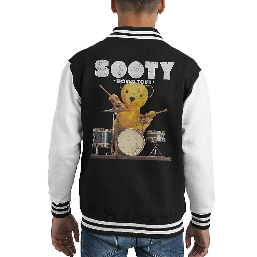 Sooty World Tour Drums Kid's Varsity Jacket Black/White Small (5-6 yrs)