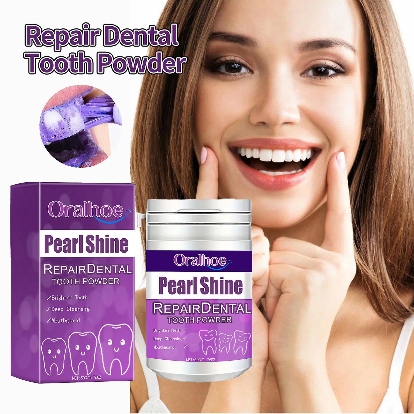 Frusde Purple Teeth Whitening, Repair Dental Tooth Powder, Teeth Whitening Powder, Mint Flavor Tooth Powder Natural Teeth Whitening Color Corrector...