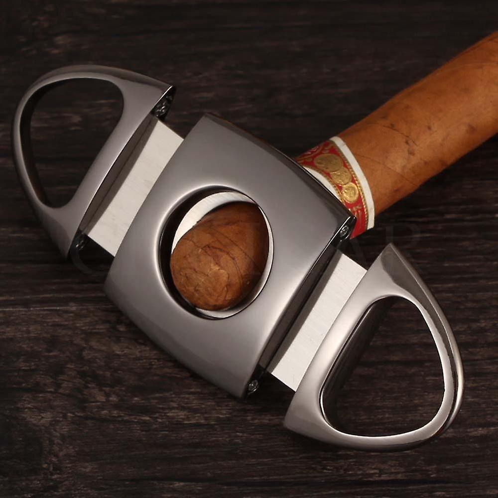 Slowmoose Stainless Steel Metal Classic Cigar Cutter - Guillotine With Cigar Scissors GALINER no gift box