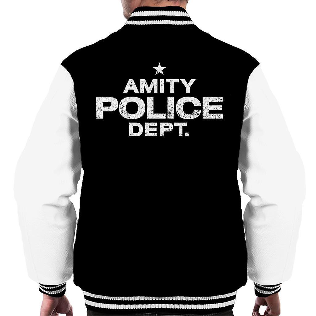 Jaws Amity Police Dept Men's Varsity Jacket Black/White Large