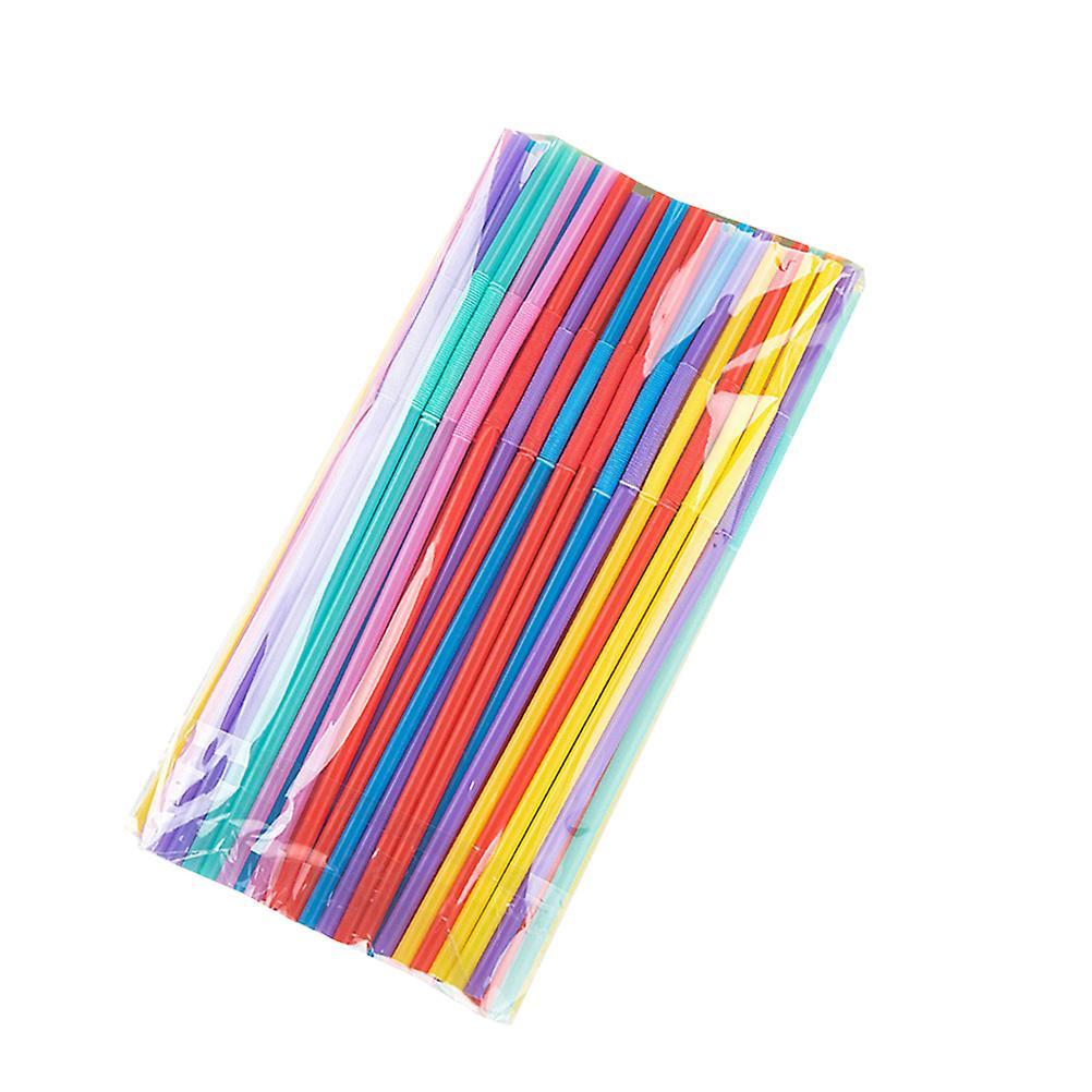 Tinksky 100 Pcs Colorful Straws One-time Straw Party Straw Colorful Straw Drinking Straw Bending Straw M