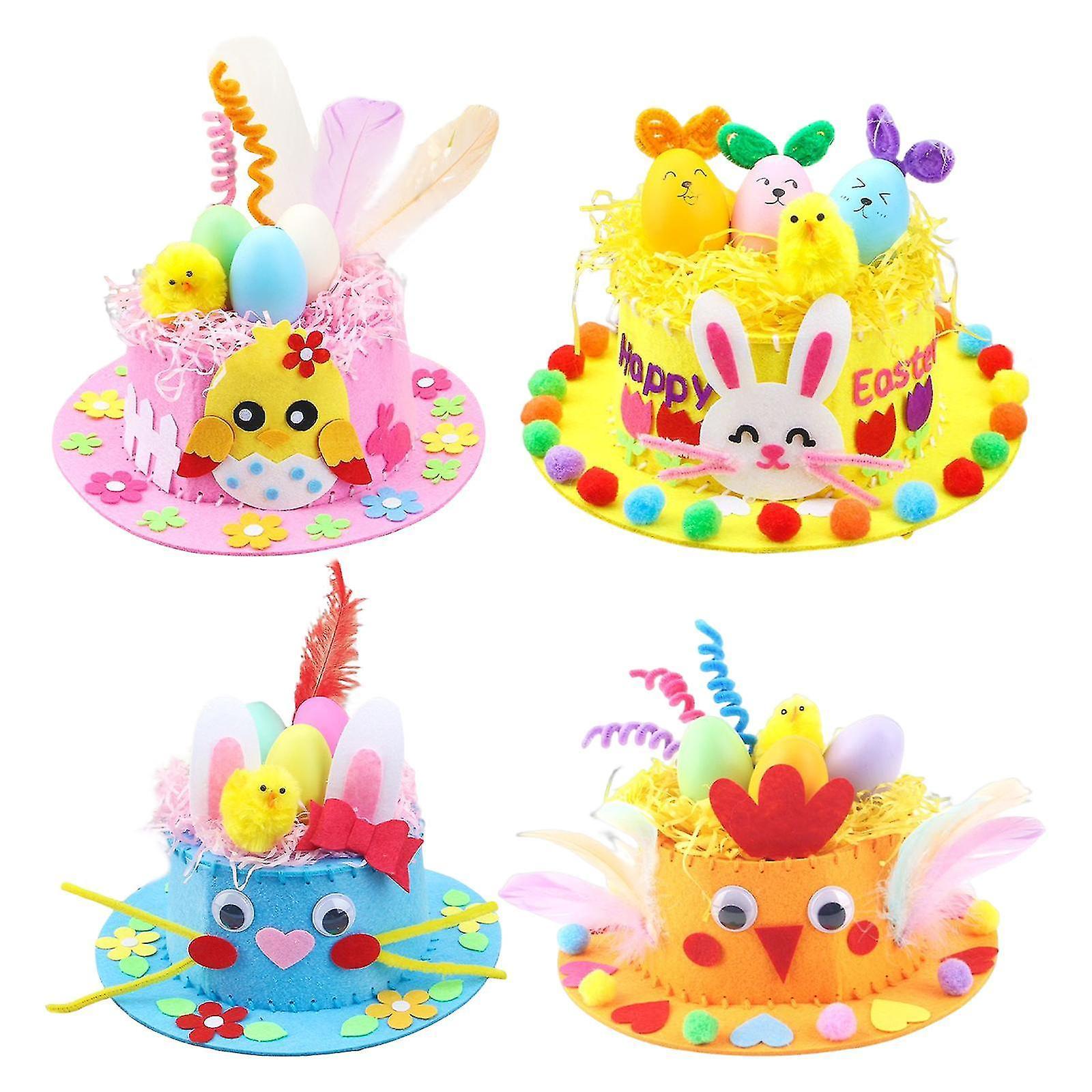 Sztlv Children Diy Easter Hat Set Decorations Crafts , To Make Your Own Bonnet Game Supplies For Kindergarten B