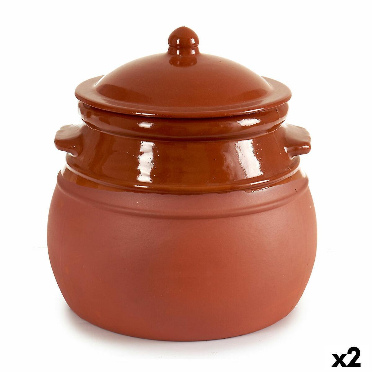 La Dehesa Casserole with Lid Baked clay 4,5 L 25 x 27 x 25 cm (2 Units)