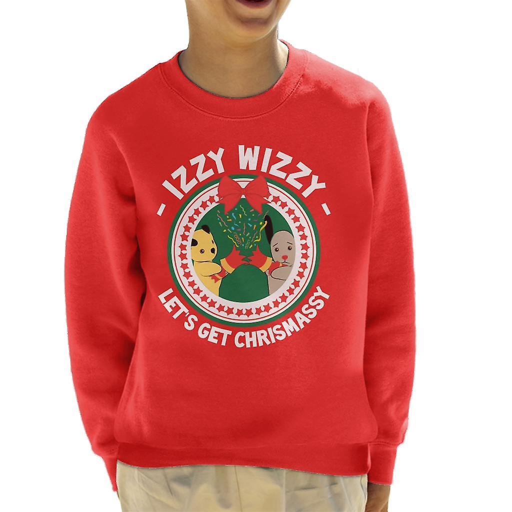 Sooty Christmas Izzy Wizzy Lets Get Chrismassy Kid's Sweatshirt Red Medium (7-8 yrs)