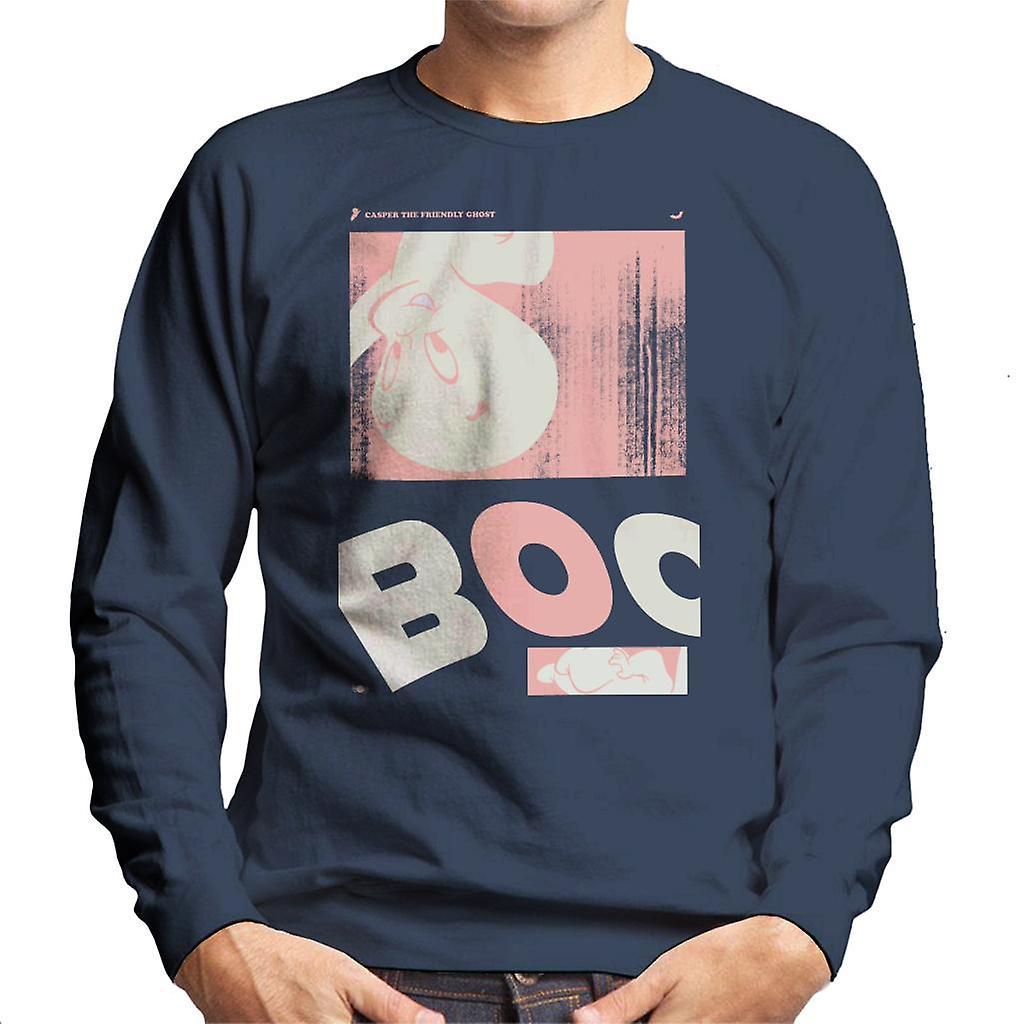 Casper The Friendly Ghost Boo Face Men's Sweatshirt Navy Blue X-Large