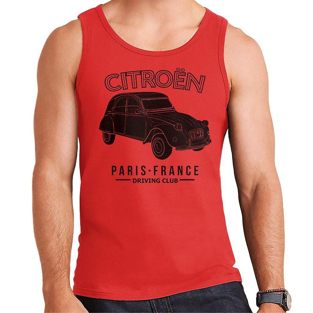 Citro�n Citroen Driving Club Black 2CV Paris France Men's Vest Red Small