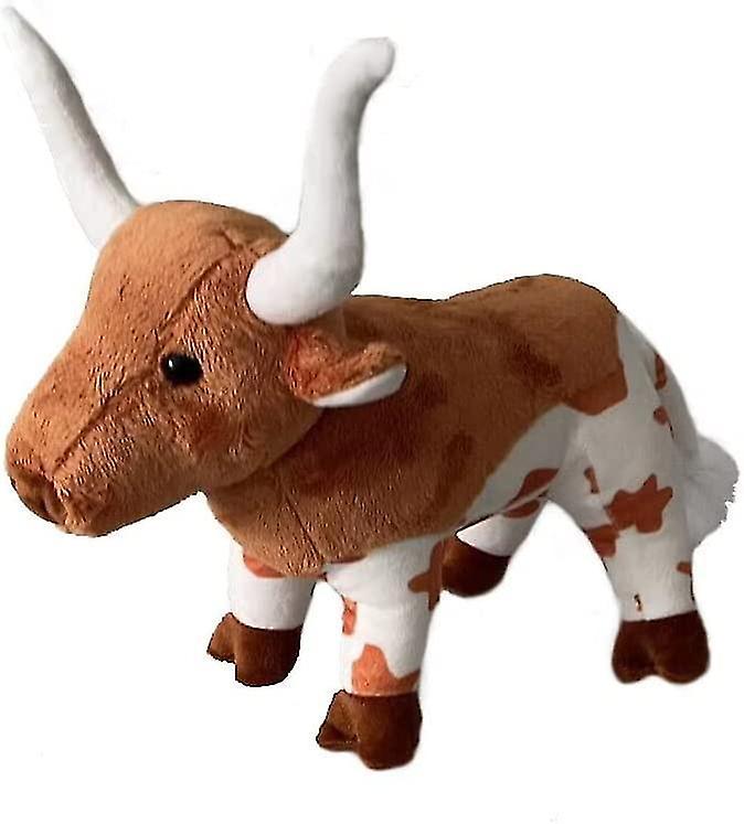 Manchalk 28cm Simulation Longhorn Cow Plush Toy Kawaii Cattle Doll Soft Stuffed Animal Toys Cute Kids Birthday Gift For Girls