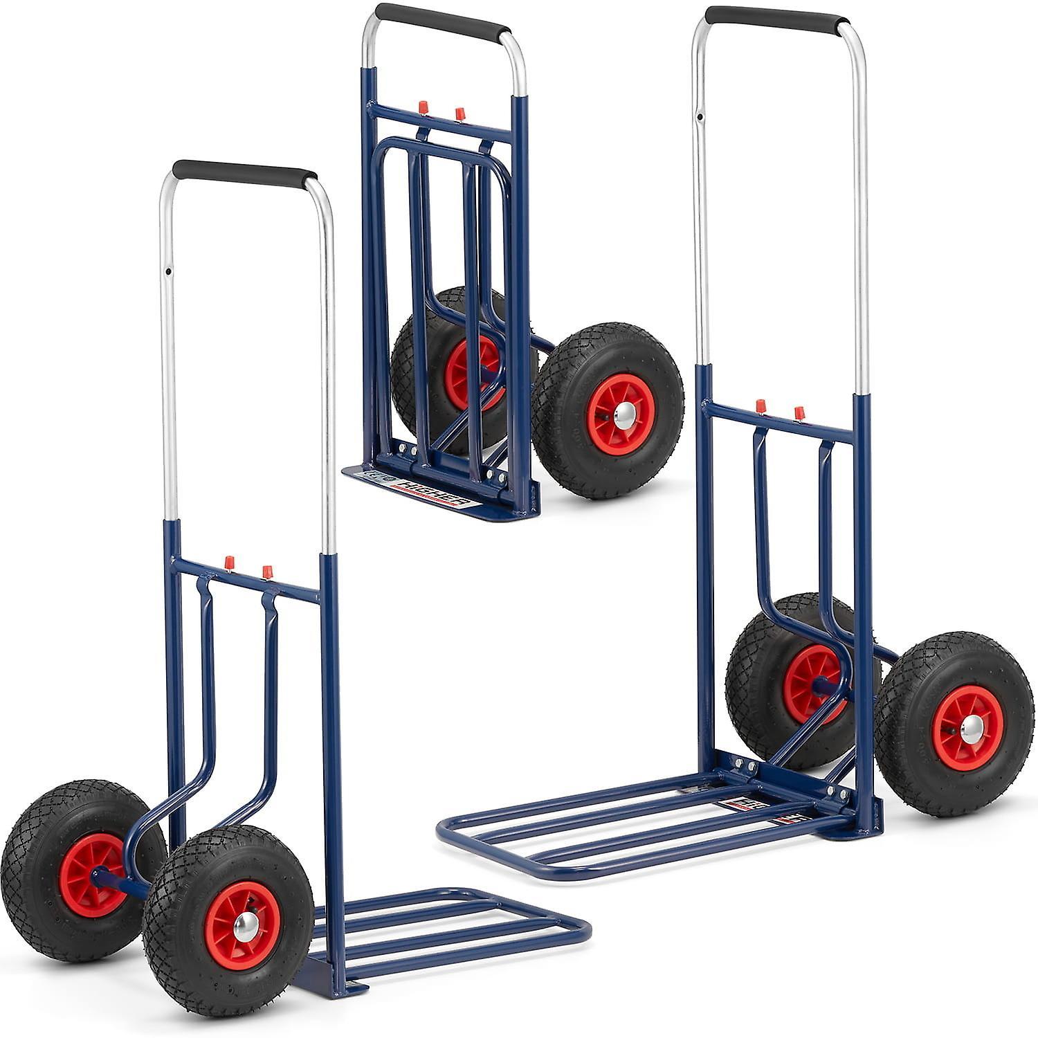 Viking Choice Hand truck - trolley - foldable - up to 150 kg - blue Blue/Red Lichtgewicht steekwagen met lu