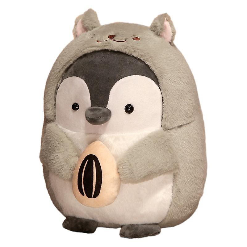 Wfuo Plush Toy Cute Cute Penguin Doll Bed Sleeping Pillow Doll Doll Girl grey