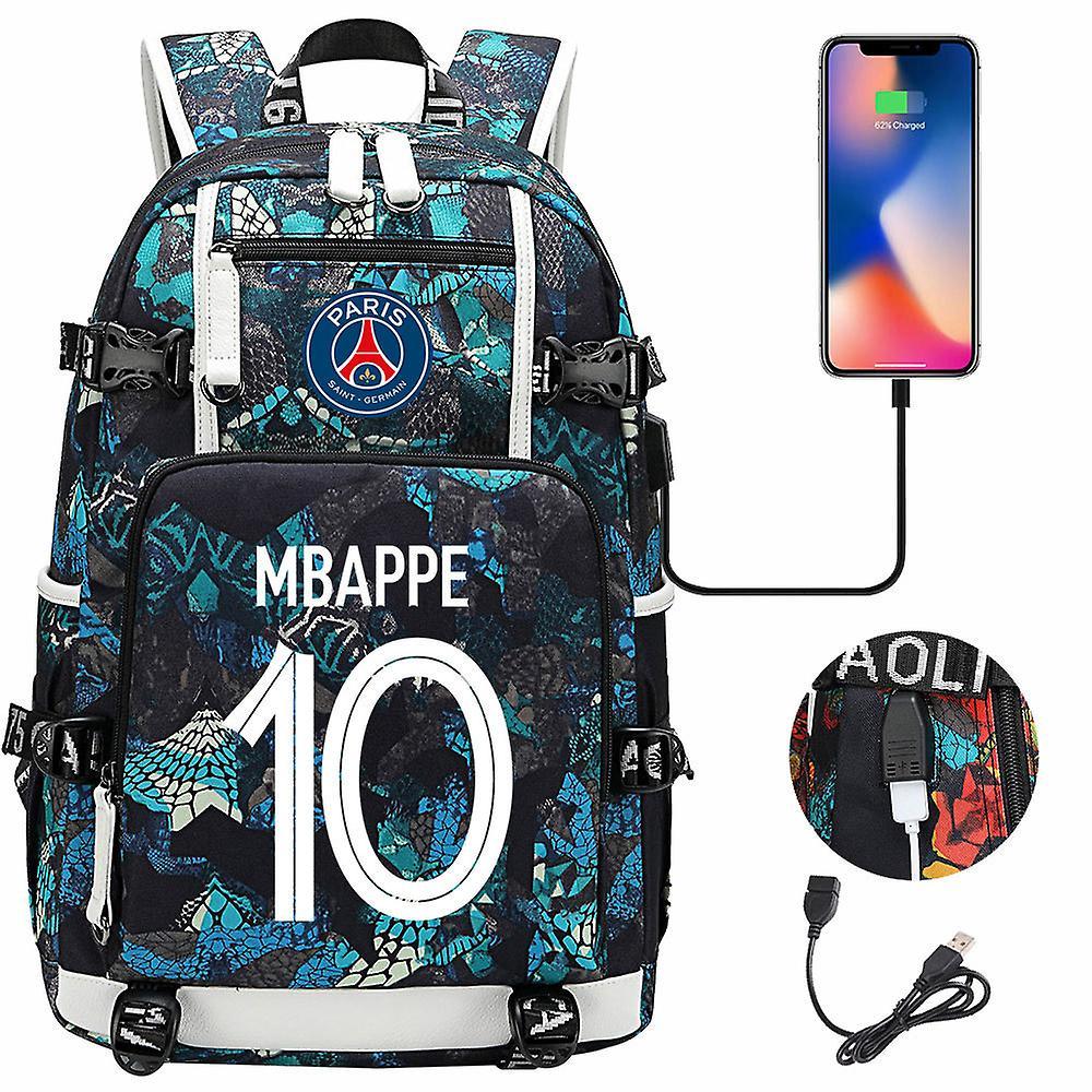 Yixin Tech Mbappe No.10 Patterned Printed Backpack, Student Backpack, Large Capacity Travel Bag, Computer Bag Style 4