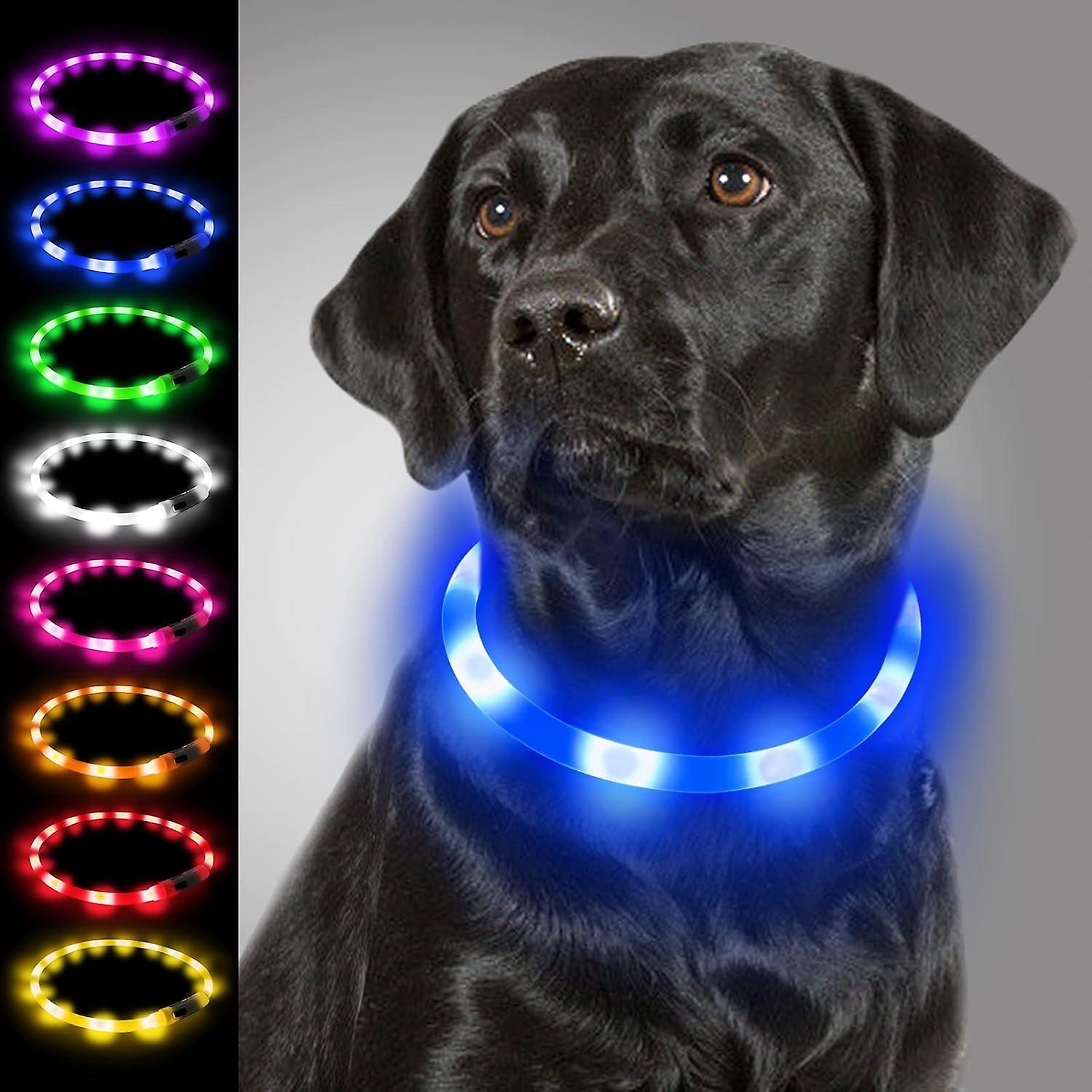 Get It Light Up Dog Collar,LED Flashing Dog Collar for Night Walking, Illuminated USB Rechargeable Glow Collars for Puppy Small Medium and Large Do...