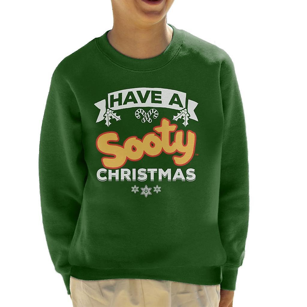 Sooty Christmas Have A Sooty Christmas Kid's Sweatshirt Bottle Green X-Small (3-4 yrs)