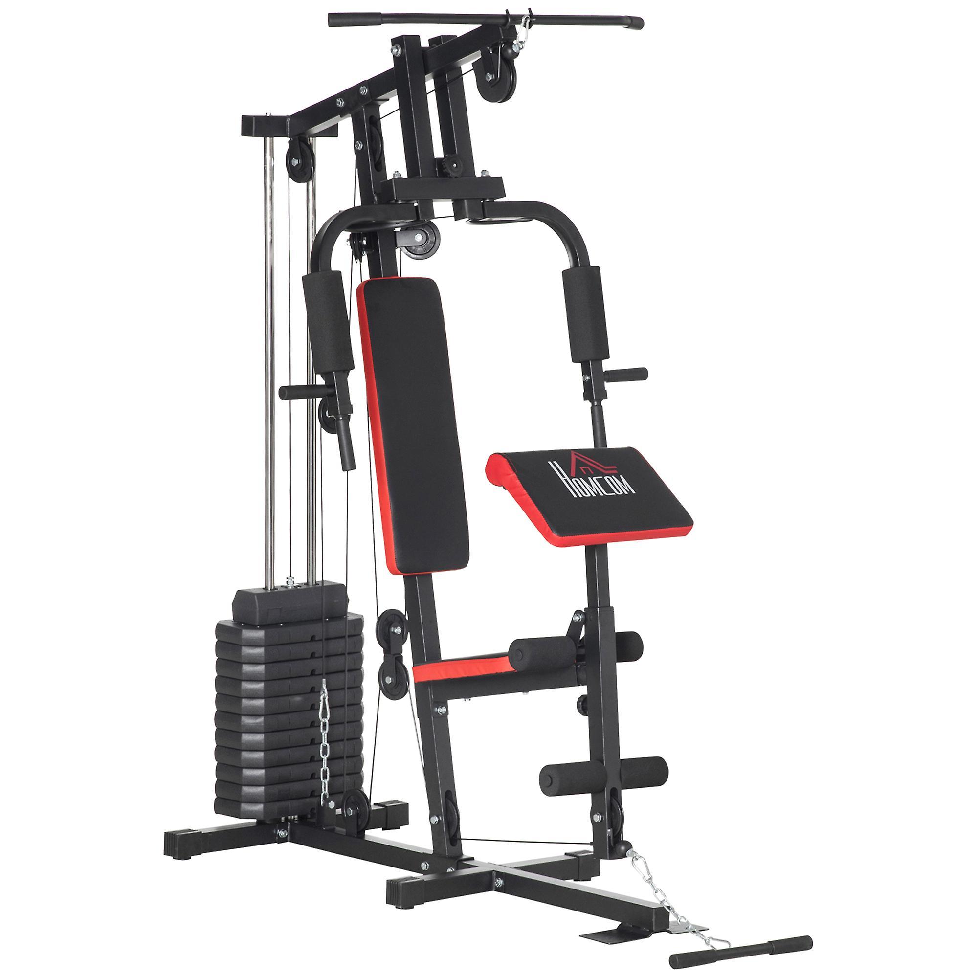 Multi Home Gym Machine With 66kg Weights For Strength Training, Red