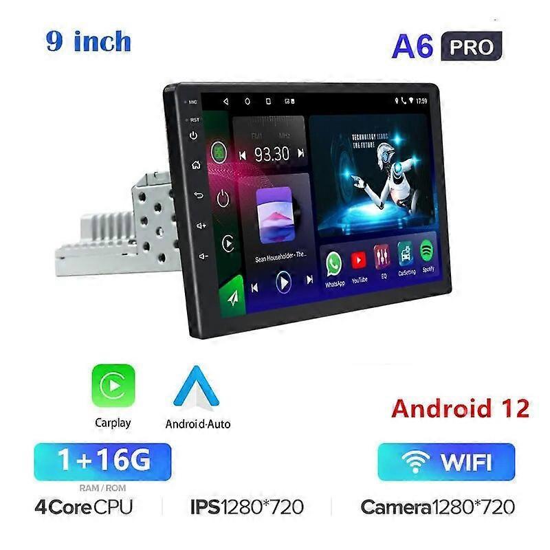 Redkid Adjustable Android 12 Radio Stereo Car Multimedia Video Player 1 Din  For Carplay GPS Autoraido Universal 9Inch  1-16G