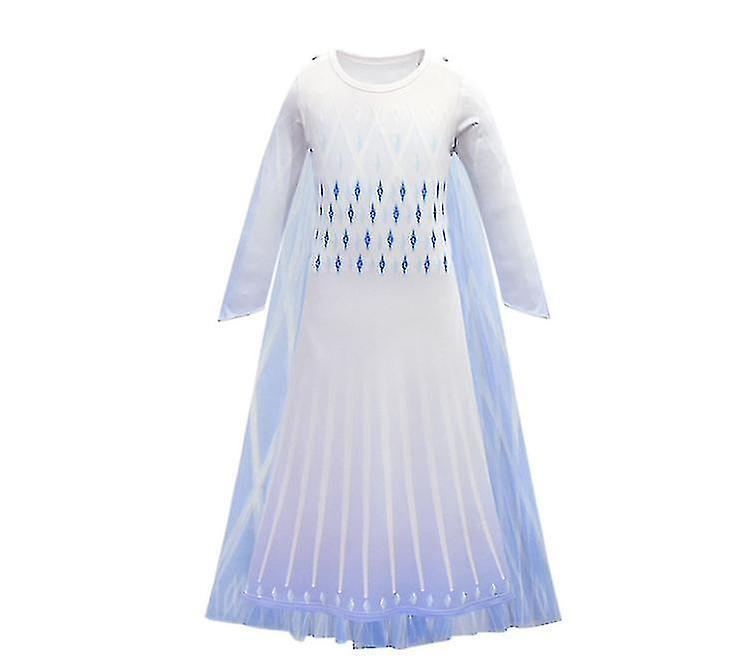 Fashion Girl Snow Queen Dress Kids Halloween White Princess Costume 2022 140 cm