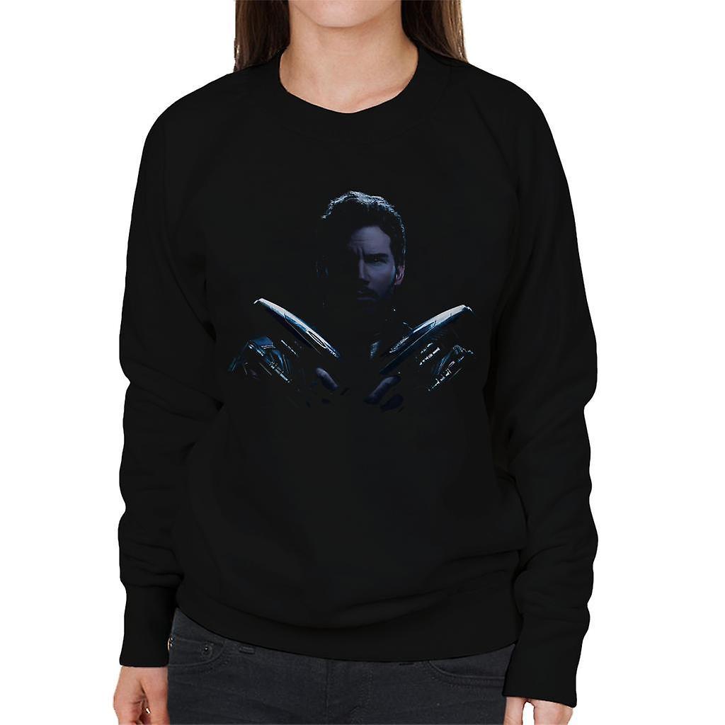 Marvel Guardians Of The Galaxy Vol 2 Star Lord Quad Blaster Design Women's Sweatshirt Black Small